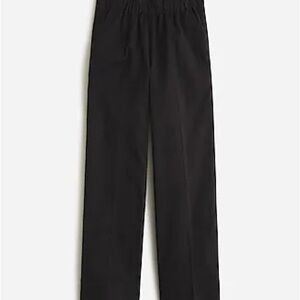 J. Crew Women's Black Wide Leg PullOn Chino Pants